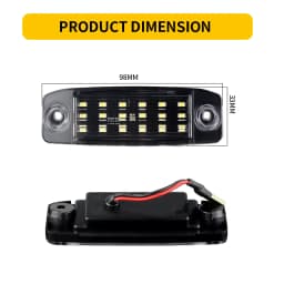 2pcs 12v White 18LEDs For Kia Sportage 2010-up For Hyundai Kona 2017- For i40 CW 2011- High Quality SMD Car License Plate Lights