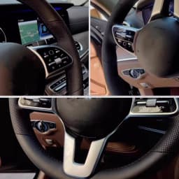 Black Artificial Leather Hand-Stitched Car Steering Wheel Cover Car Accessories For Toyota Fortuner 2016-2019 Hilux 2015-2019