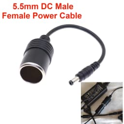 30CM 12V 24V DC 5.5x2.1mm Male Female Plug Connector to Car Cigarette Lighter Socket Power Adapter Cable