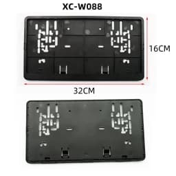 Black European Size License Plate Frame Holder
