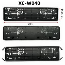 Black European Size License Plate Frame Holder