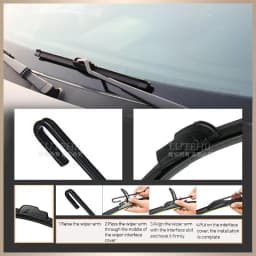 For Citroen C3 2002-2009 2003 2004 2005 2006 2007 Wiper Front&Rear Wiper Blades Windshield Windscreen Window Brushes 24"+18"+14"