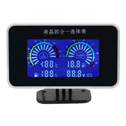 2 In 1 / 3 In 1 / 4 In 1 LCD Digital Oil Pressure Gauge Voltmeter Fuel Level Meter 1/8 NPT Oil Press Sensor + Water Temp Sensor