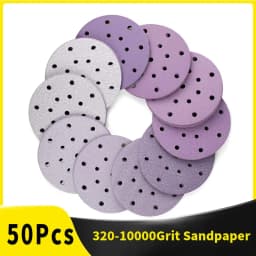 50Pcs 6 Inch Wet/Dry Sanding Discs Hook & Loop 320-10000 Grit Assortment Sandpaper 150mm for Car Polisher Grinder Polishing