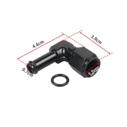 Quick Connect 6AN AN6 Male To 3/8", 5/16" Quick Disconnect Male Push On EFI Fitting Adapter Aluminum Black TF-1081-90-5/16
