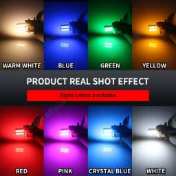 KEIN 2PCS 12V Car Interior Bulb Led C5W C10W T10 Light Festoon BA9S 31 mm 28mm 31mm 36mm 39mm 41mm Lamp Warm White Red Blue Pink