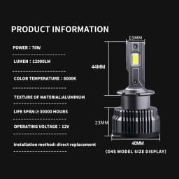 D2S D4S Led Car Headlight 35W Canbus Bulbs CSP D1S D3S D8S 30000LM Super Bright D2R D4R Auto Turbo Fan Lamp Plug&Play Xenon HID