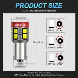 Super Bright BA9S LED BAX9S H6W T4W BAY9S H21W Bulb 11 SMD Car Reverse Lights Auto Parking License Plate Interior Map Dome Lamps