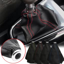 PU Leather Car Gear Shift Collar Universal Auto Interior Decoration Waterproof Dustproof Shift Boot Cover Red Yellow Blue Black