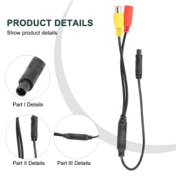 1x 4-Pin Male Head Backup Reverse Camera Car Universal To CVBS RCA Female Connector Signal Power Adapter Harness Accessories