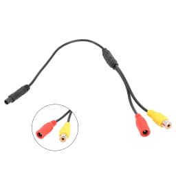 1x 4-Pin Male Head Backup Reverse Camera Car Universal To CVBS RCA Female Connector Signal Power Adapter Harness Accessories