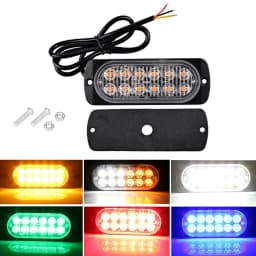 12 LED Strobe Lights Emergency Flashing Beacon Warning Light 12V 24V Stroboscopes For Auto DRL Car Truck Amber Red Blue