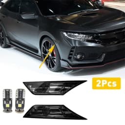2pcs Car Turn Signal Light For Honda Civic 2016-2021 IP68 Waterproof turn signal width light modified black with LED bulb