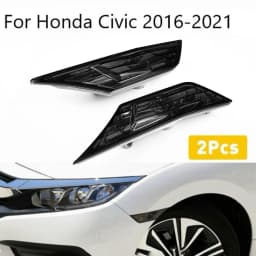 2pcs Car Turn Signal Light For Honda Civic 2016-2021 IP68 Waterproof turn signal width light modified black with LED bulb