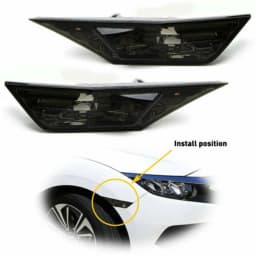 2pcs Car Turn Signal Light For Honda Civic 2016-2021 IP68 Waterproof turn signal width light modified black with LED bulb