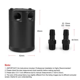 Universal Oil Catch Can Compact Baffled 2-Port Aluminum Reservoir Oil Catch Tank Fuel Tank Parts Two hole breathable Kettle