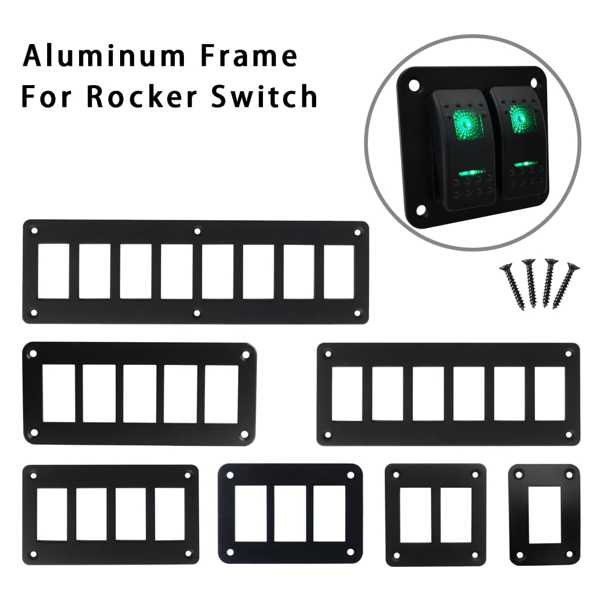 1 / 2 / 3 / 4 / 5 / 6 / 7 / 8 Gang Rocker Switch Housing Frame Aluminum Panel for Carling ARB NARVA (37mm X 21mm) Rocker Switch