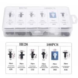 100Pcs Car Plastic Clips Fastener Screws Body Push Retainer Pin Rivet Bumper Panel Interior Decoration Mixed Auto Accessories