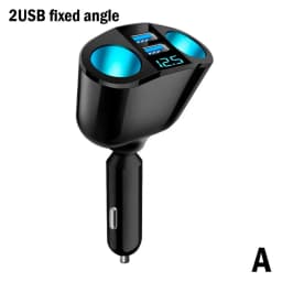 Car Cigarette Lighter 12V-24V Socket Splitter Blue Atmosphere Light PD QC3.0 2 USB Charger C Ports For Mobile Phone DVR Cha H4P2