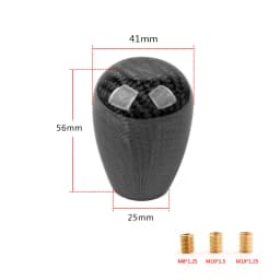 JDM Racing Real Carbon Fiber Gear Shift Knob Manual Transmission Shifter Lever Knob Round Ball Shape Handle Knob