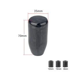 JDM Racing Real Carbon Fiber Gear Shift Knob Manual Transmission Shifter Lever Knob Round Ball Shape Handle Knob