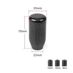 JDM Racing Real Carbon Fiber Gear Shift Knob Manual Transmission Shifter Lever Knob Round Ball Shape Handle Knob
