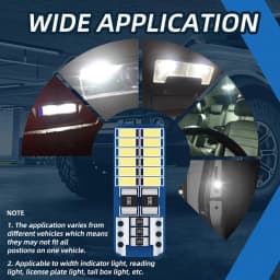 20PCS T10 W5W LED Canbus 3014 24SMD No Error 194 168 T10 LED Car Interior Instrument Light Bulb Lamp 12v Universal White 6000k