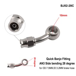 AN3 Motorcycle Motor Bike Hydraulic Brake Oil Hose Line Banjo Fitting m10x1 stainless Steel 10mm New