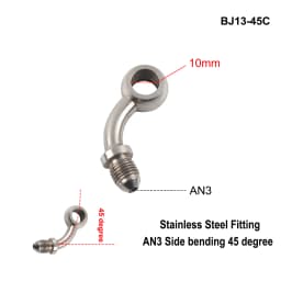 AN3 Motorcycle Motor Bike Hydraulic Brake Oil Hose Line Banjo Fitting m10x1 stainless Steel 10mm New