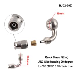 AN3 Motorcycle Motor Bike Hydraulic Brake Oil Hose Line Banjo Fitting m10x1 stainless Steel 10mm New