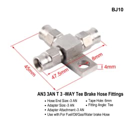 AN3 Motorcycle Motor Bike Hydraulic Brake Oil Hose Line Banjo Fitting m10x1 stainless Steel 10mm New