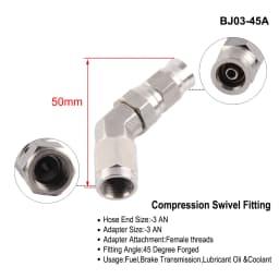 AN3 Motorcycle Motor Bike Hydraulic Brake Oil Hose Line Banjo Fitting m10x1 stainless Steel 10mm New