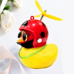 Car Cute Little Yellow Duck With Helmet Propeller Wind-breaking Wave-breaking Duck Auto Internal Decoration Without Lights Toys