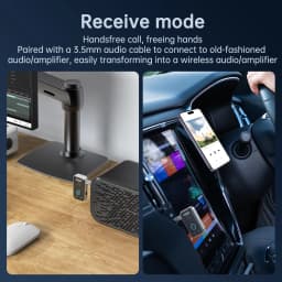 Bluetooth 5.3 Car AUX Audio Adapter Receiver Transmitter AUX Wireless Audio Adapter 3.5mm Jack for Car Earphones TV Speakers
