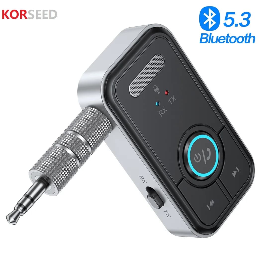 Bluetooth 5.3 Car AUX Audio Adapter Receiver Transmitter AUX Wireless Audio Adapter 3.5mm Jack for Car Earphones TV Speakers