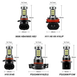 2Pcs H8 H11 HB4 9006 HB3 9005 H16 High Quality LED Bulbs Auto Anti Fog Lamps Car Driving Running Light Front Foglamp 6000K White