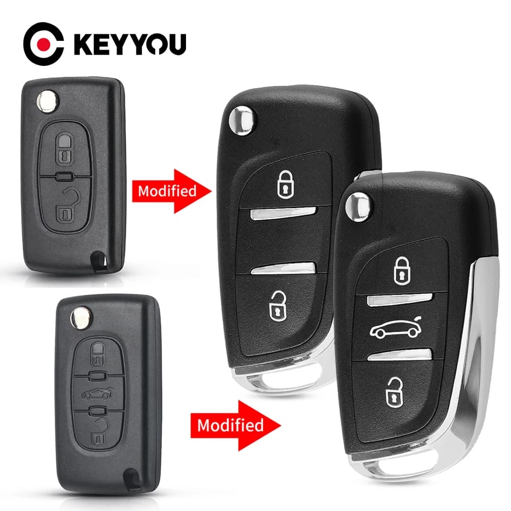 KEYYOU Modified Version Car Key For Peugeot 307 408 308 For Citroen C-Triomphe C-Quatre C2 C3 C4 C5 Berlingo CE0536 CE0523