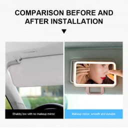 SEAMETAL Car Interior Mirrors Sun Visor Plate LED Makeup Mirror for Girls Women Rechargeable Fill Light Universal Vanity Mirror