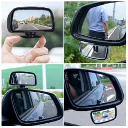 SEAMETAL 360-Degree Rotation Safety Convex Mirror Wide Angle Self-Adhesive Car Blind Spot Mirror Auto Auxiliary Rear View Mirror