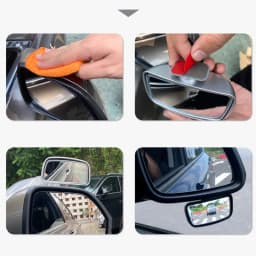 SEAMETAL 360-Degree Rotation Safety Convex Mirror Wide Angle Self-Adhesive Car Blind Spot Mirror Auto Auxiliary Rear View Mirror