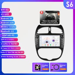 Hizpo 7862 2din Android 14 Car Radio For PEUGEOT 206 206CC 206SW 2000-2008 Auto Multimedia Player GPS Autoradio Carplay Navi