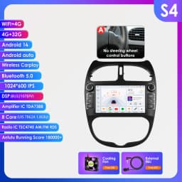 Hizpo 7862 2din Android 14 Car Radio For PEUGEOT 206 206CC 206SW 2000-2008 Auto Multimedia Player GPS Autoradio Carplay Navi
