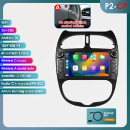 Hizpo 7862 2din Android 14 Car Radio For PEUGEOT 206 206CC 206SW 2000-2008 Auto Multimedia Player GPS Autoradio Carplay Navi