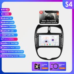 Hizpo 7862 2din Android 14 Car Radio For PEUGEOT 206 206CC 206SW 2000-2008 Auto Multimedia Player GPS Autoradio Carplay Navi