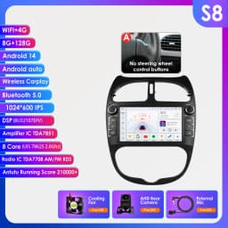 Hizpo 7862 2din Android 14 Car Radio For PEUGEOT 206 206CC 206SW 2000-2008 Auto Multimedia Player GPS Autoradio Carplay Navi