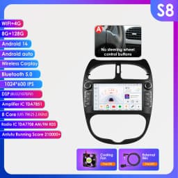 Hizpo 7862 2din Android 14 Car Radio For PEUGEOT 206 206CC 206SW 2000-2008 Auto Multimedia Player GPS Autoradio Carplay Navi