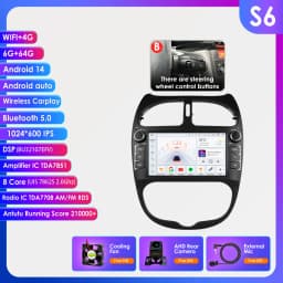 Hizpo 7862 2din Android 14 Car Radio For PEUGEOT 206 206CC 206SW 2000-2008 Auto Multimedia Player GPS Autoradio Carplay Navi