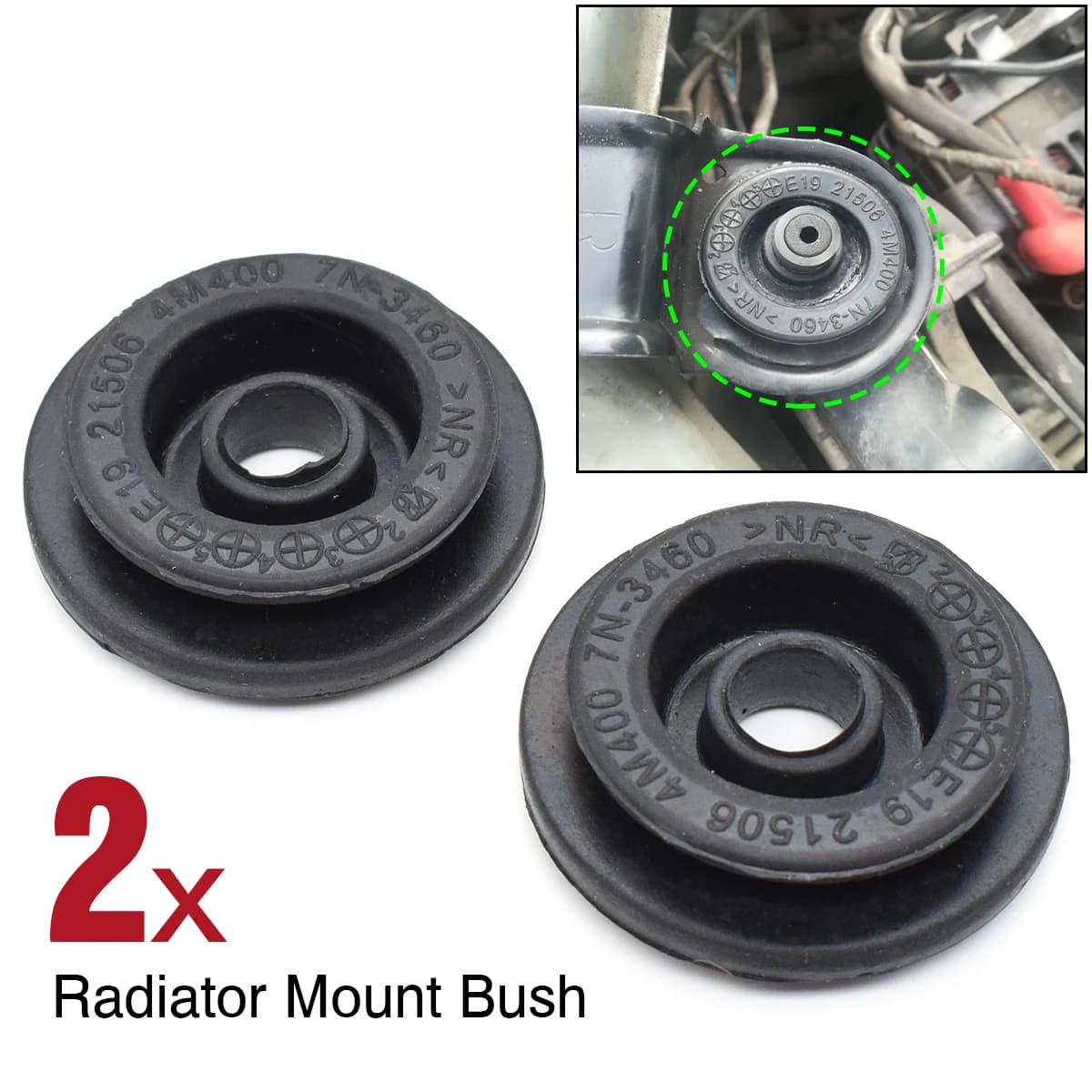 2Pc Car Radiator Mounting Rubber Bush For Nissan CUBE Z11 JUKE F15 Micra K12 MURANO Z50 Z51 NOTE E11 Sunny B15 N16 Teana J31 J32