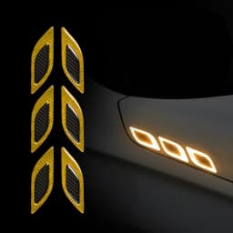 6Pcs/Set Car Reflective Carbon Fiber Bumper Strips Safety Warning Tape Safety Warning Sticker Auto Moto Exterior Accessories