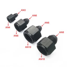 Jiax Black Aluminum AN4 AN8 AN6 1/8NPT Female to AN 3 AN6 AN8 AN10 Male Flare Adapter Fitting Reducer